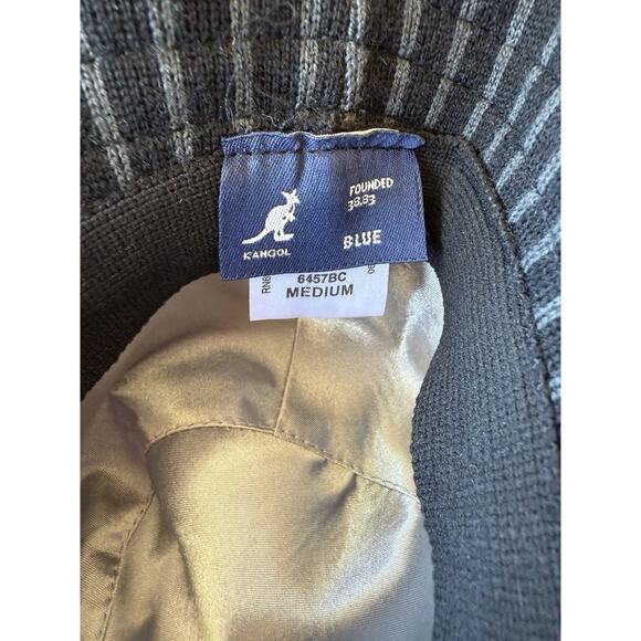 Kangol Gaffer Trilby Hat Tweed Knit Pinstripe Black Gray 6457BC Size Medium NEW - Picture 4 of 5